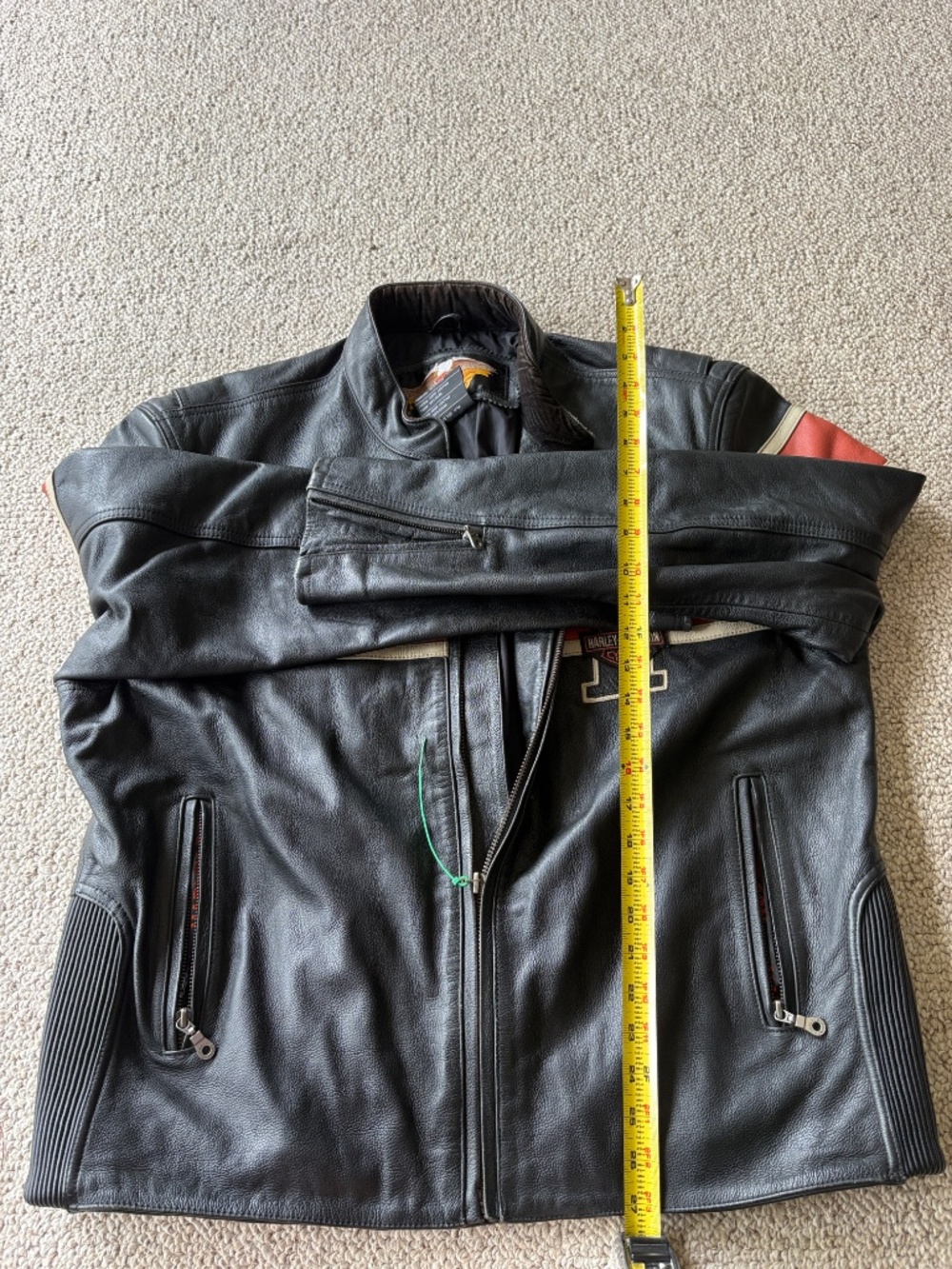 Harley Davidson Victory Lane Leather Jacket XL | #1 Logo Cafe Racer Motorcycle - Picture 12 of 14